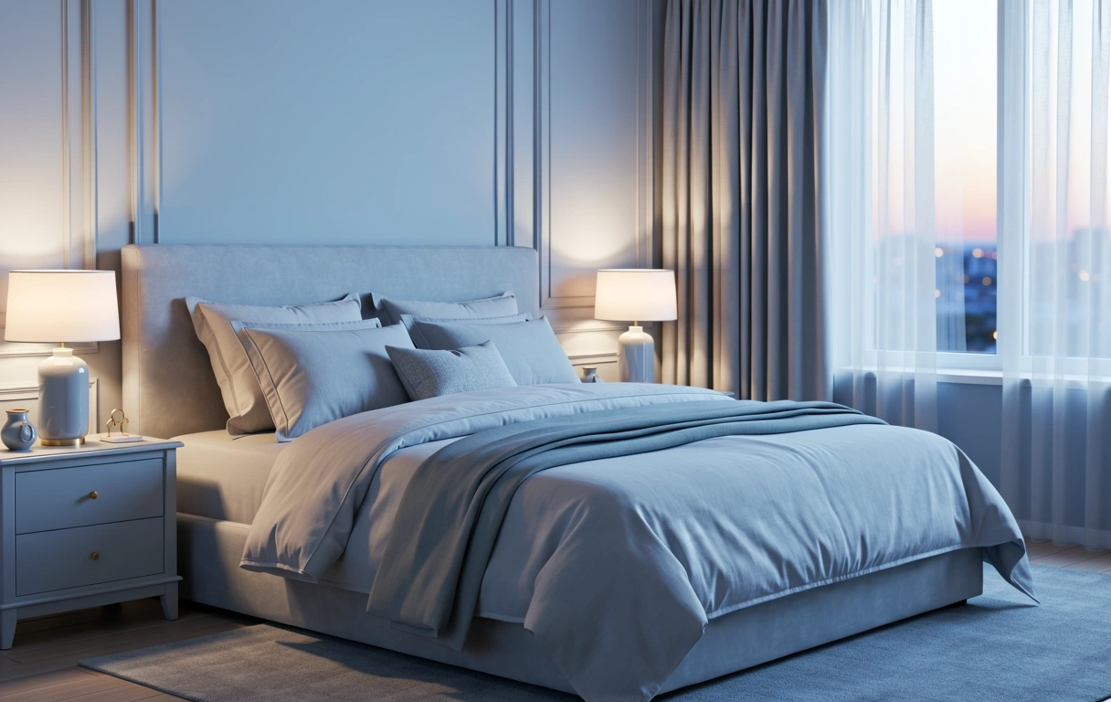 Ruhige Schlafumgebung bei Dämmerung